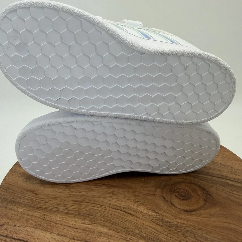 Adidas Grand Court I FW1276 White Iridescent Size 6K Toddler Sneakers Shoes NEW